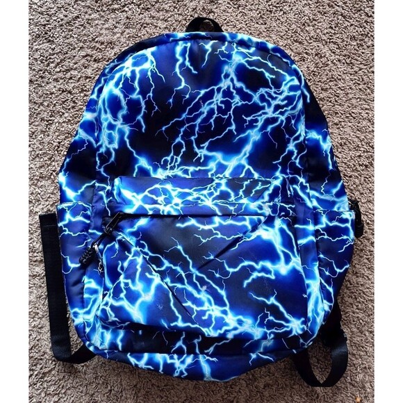 Lightning Bolt Backpack Blue Adjustable 17 Inches - Picture 1 of 8